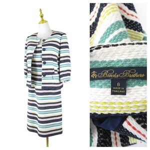 Brooks Brothers Womens Multicolor Striped Dress Suit 6 Formal Business Career